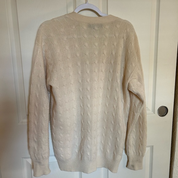 Cream Ralph Lauren blue label 100% cashmere cardigan - Picture 4 of 7